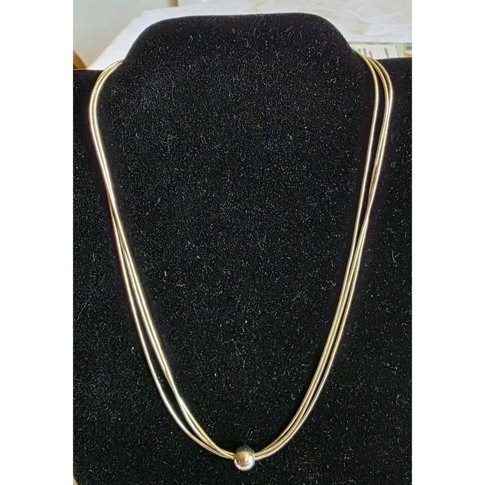 16 Inch Silpada 925 Triple Strand Layered Bead Silver Necklace Italy Tarnished